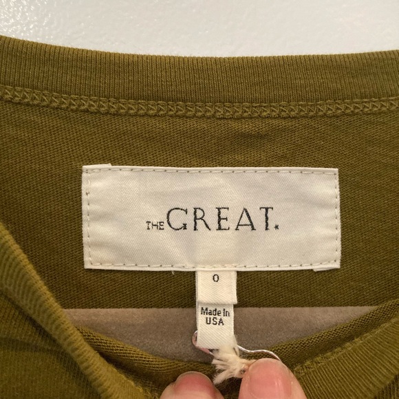 🔸NWT🔸The Great Long Sleeve Crop Tee in Fir Green - Picture 10 of 13